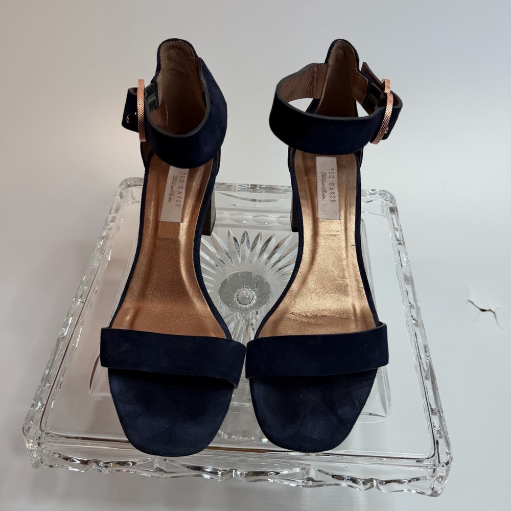 Ted Baker Kolissa3 Style navy suede ankle strap sandal- size 7
